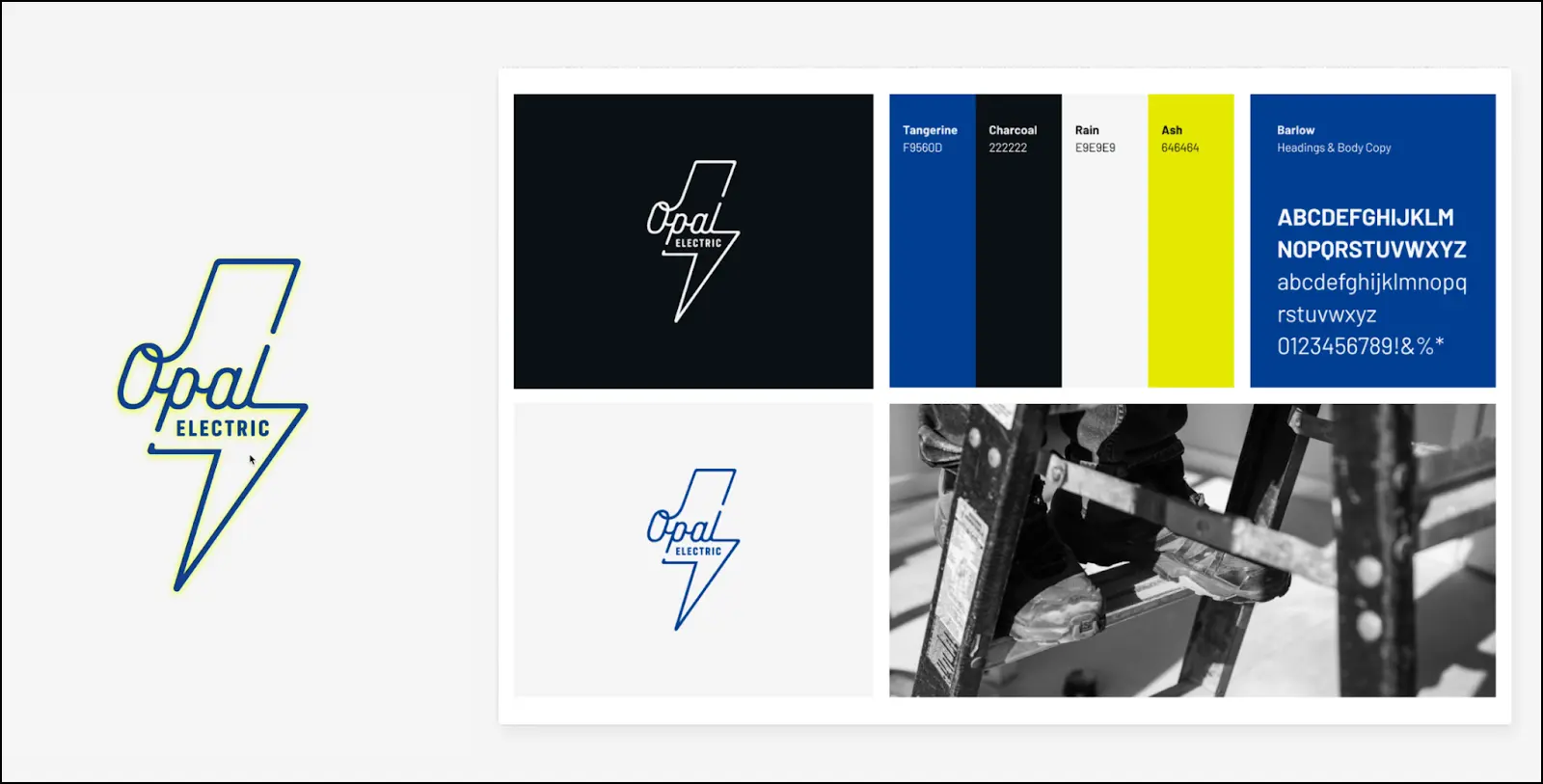 Branding work Kristi did for a responsive redesign project for Opal a small, local electric consultancy, as one of her UX Academy capstones.